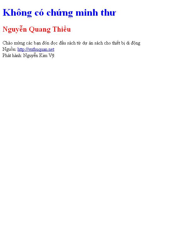 Không có chứng minh thư