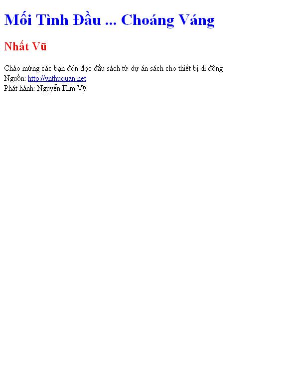 Mối Tình Đầu ... Choáng Váng