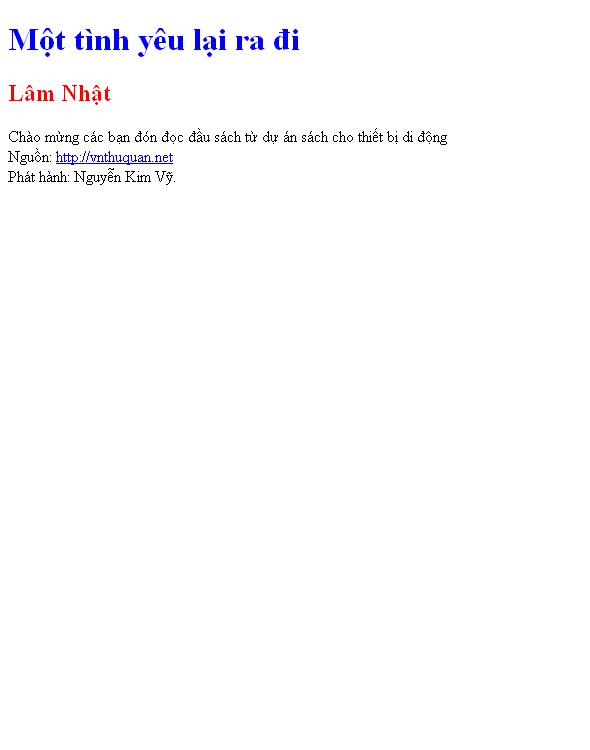 Một tình yêu lại ra đi