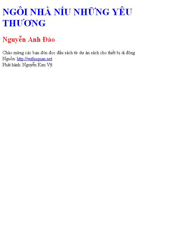 NGÔI NHÀ NÍU NHỮNG YÊU THƯƠNG
