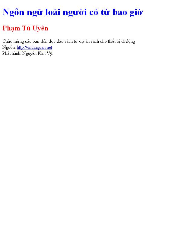 Ngôn ngữ loài người có từ bao giờ