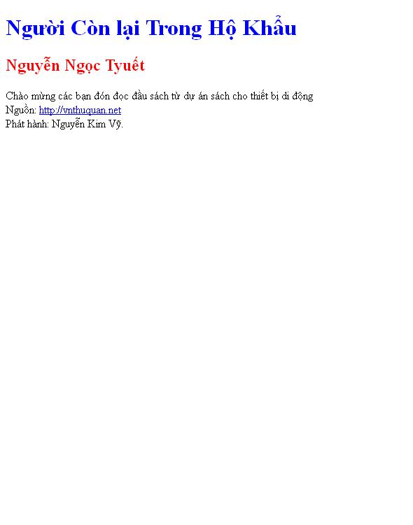 Người Còn lại Trong Hộ Khẩu