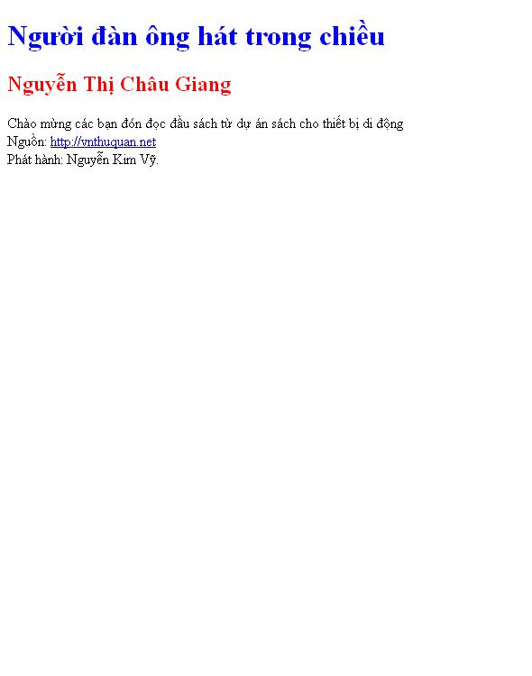Người đàn ông hát trong chiều
