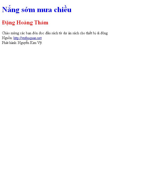 Nắng sớm mưa chiều