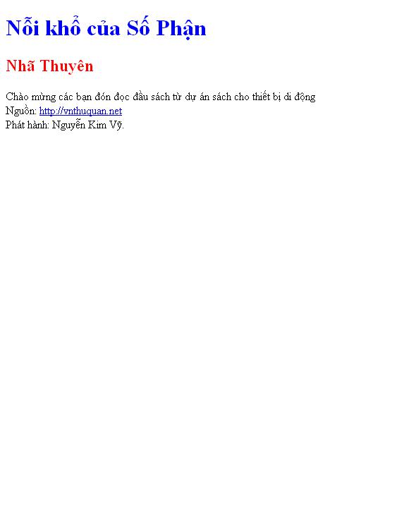 Nỗi khổ của Số Phận