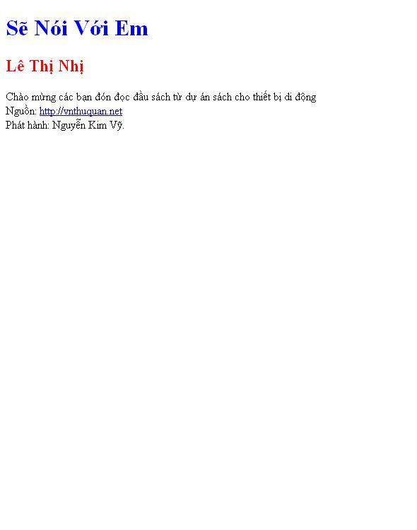 Sẽ Nói Với Em