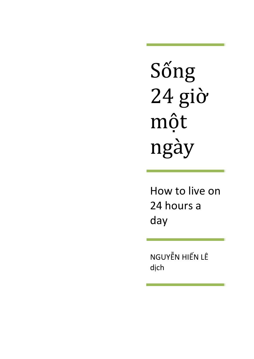 Sống 24 giờ một ngày