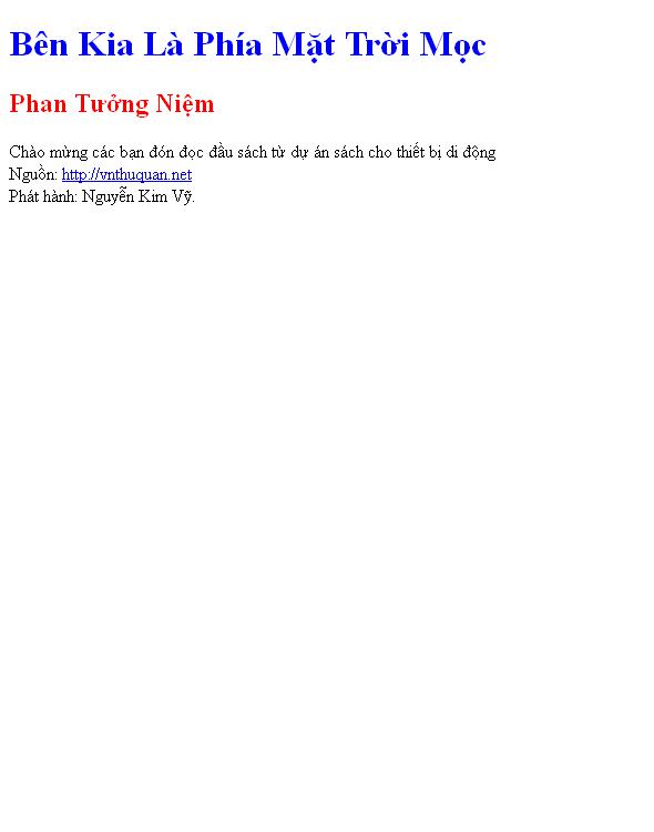 Bên Kia Là Phía Mặt Trời Mọc