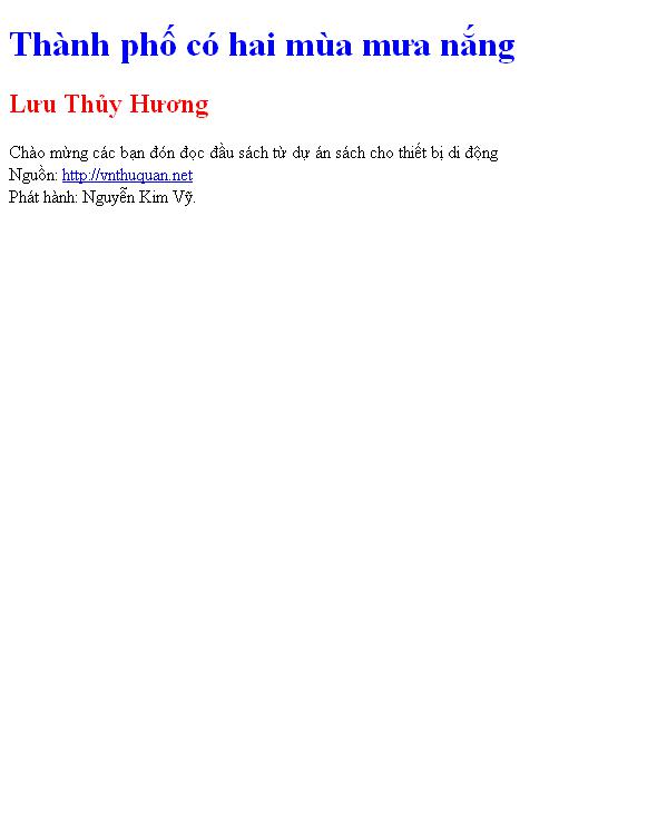 Thành phố có hai mùa mưa nắng