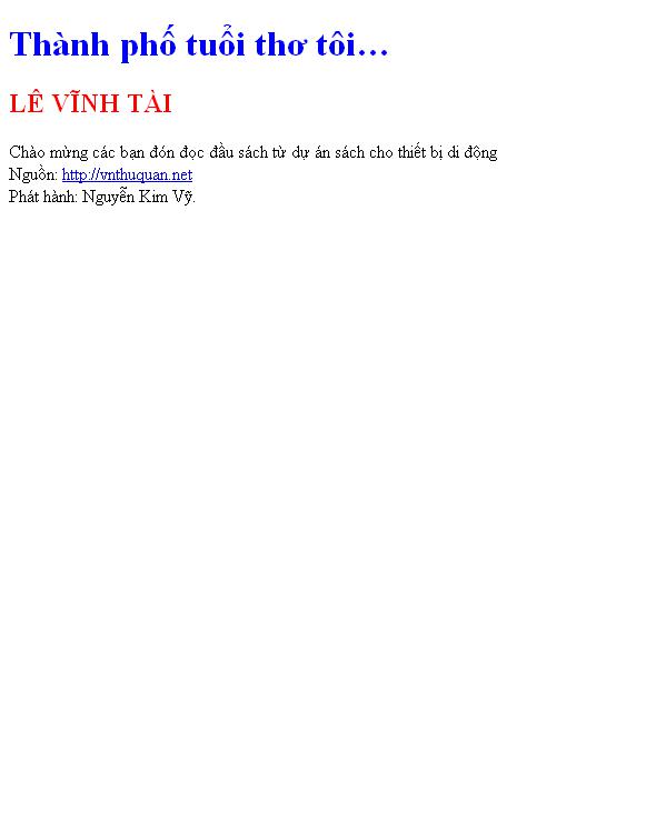 Thành phố tuổi thơ tôi…
