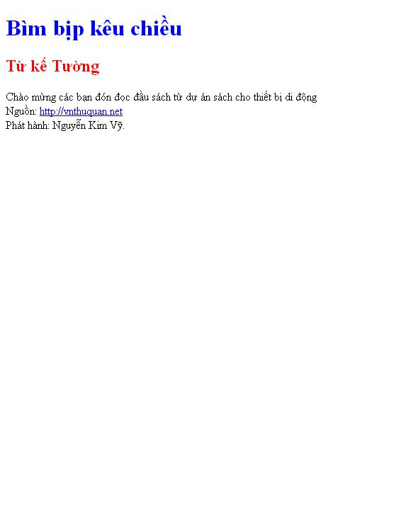 Bìm bịp kêu chiều