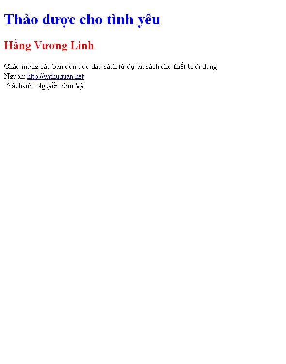 Thảo dược cho tình yêu