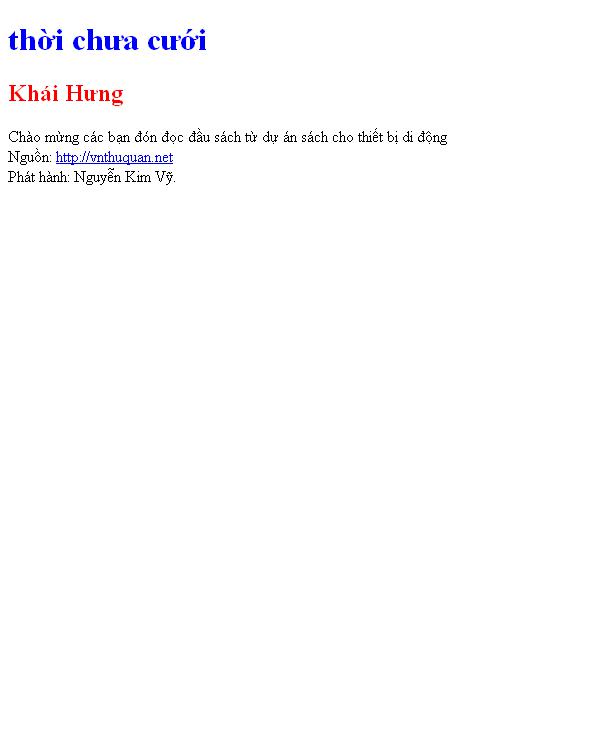 thời chưa cưới