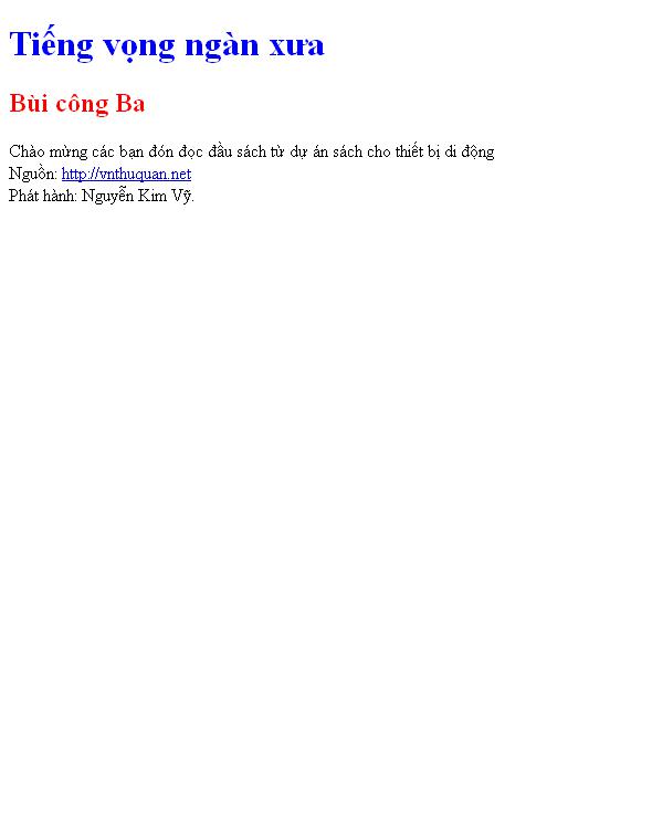 Tiếng vọng ngàn xưa