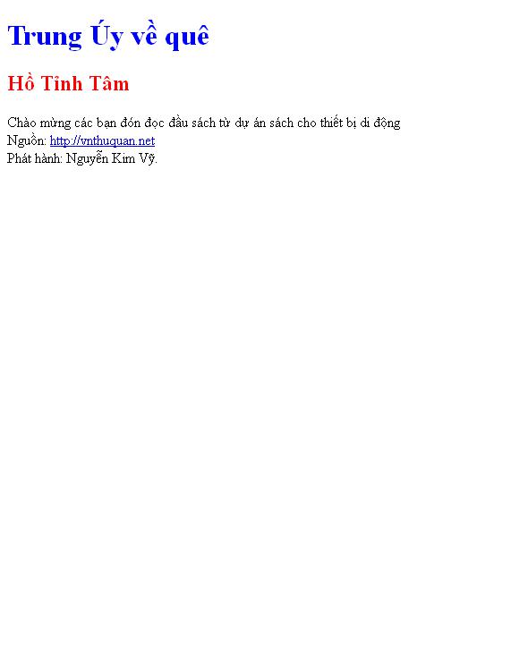 Trung Úy về quê