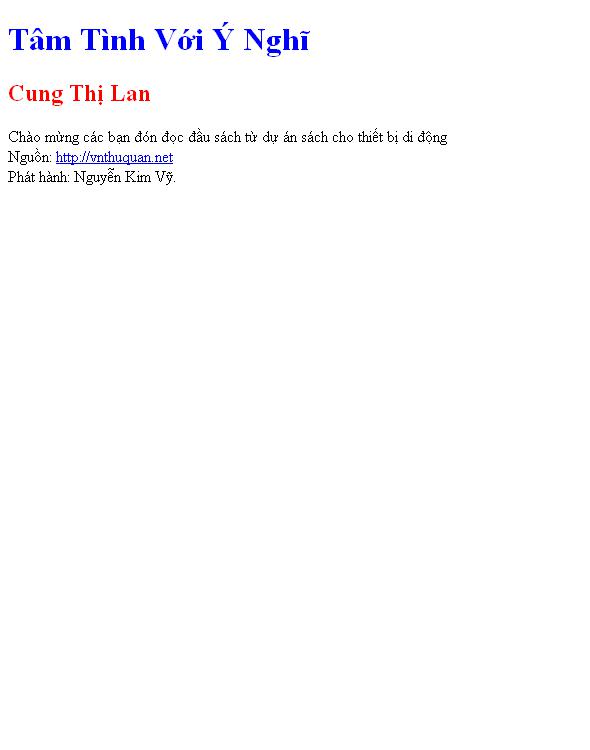 Tâm Tình Với Ý Nghĩ