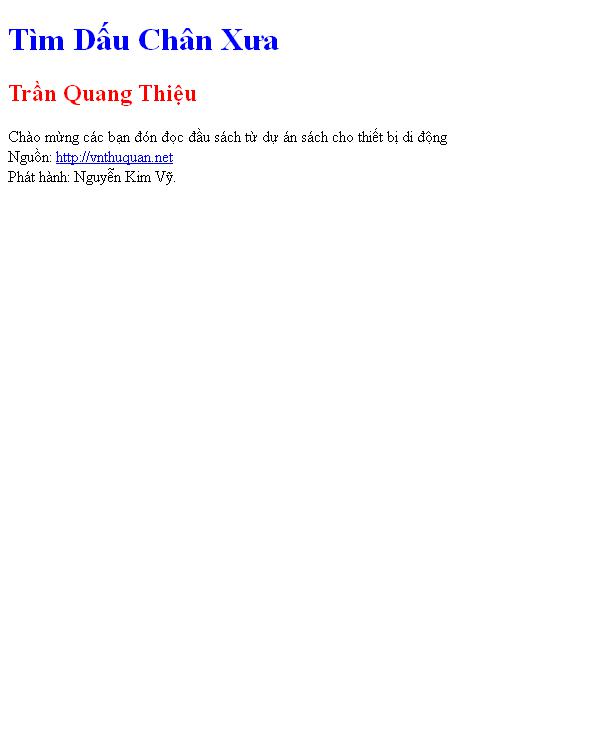 Tìm Dấu Chân Xưa