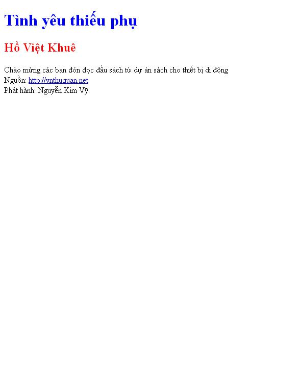 Tình yêu thiếu phụ
