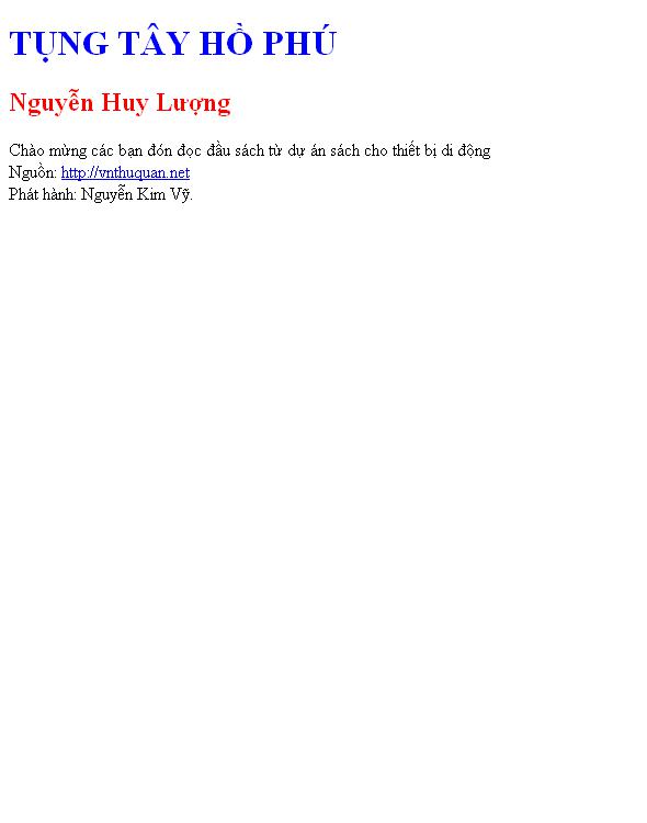 TỤNG TÂY HỒ PHÚ