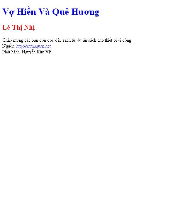 Vợ Hiền Và Quê Hương