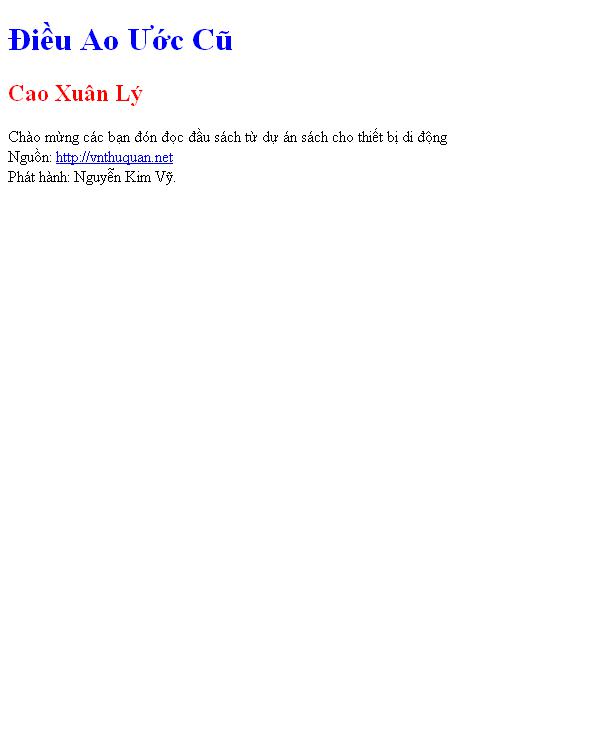 Điều Ao Ước Cũ