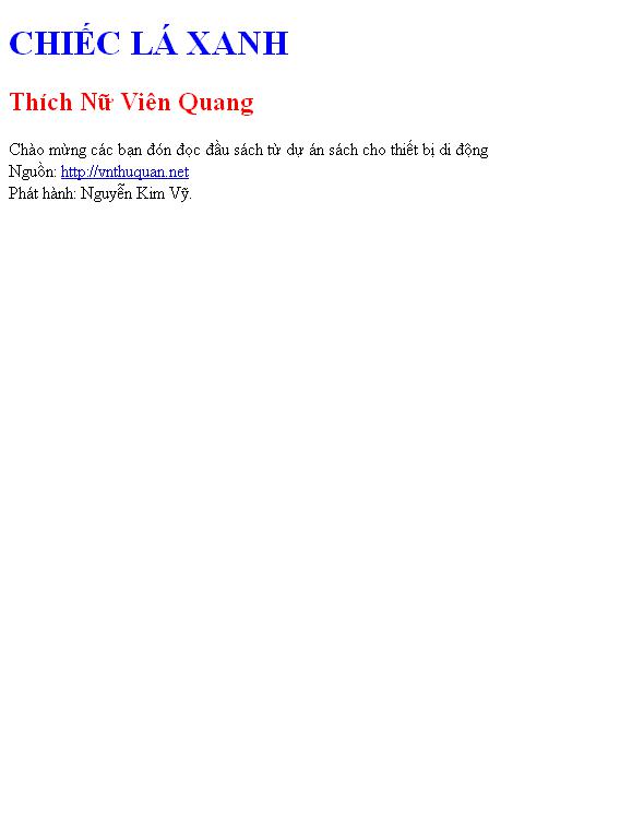 CHIẾC LÁ XANH